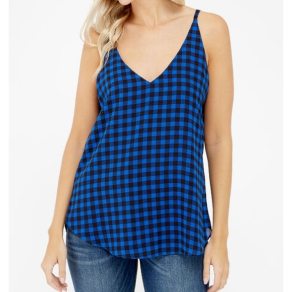 Kismet blue and black checked tank top - Picture 3 of 3